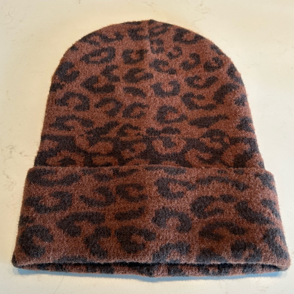 Leopard Print Beanie NWT